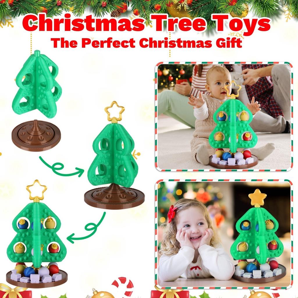3D-gedruckter Weihnachtsbaum Schreibtischdeko Niedliche Feiertags-Desktop-Figur für Zimmer & Büro Stressabbau Spielzeug Geschenk für Erwachsene Kinder