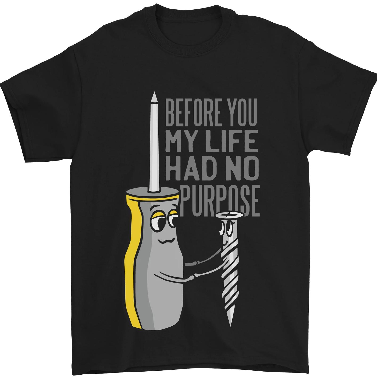 Screwdriver Funny Carpenter Electrician DIY Mens T-Shirt 100% Cotton S разноцветный