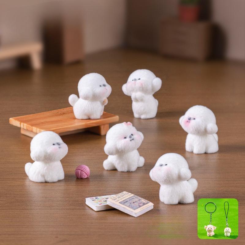 

Plush Figurines Cute Polar Fleece Dog Decorations Keychains BagsHanging Accessories and Small Car Ornaments 4#