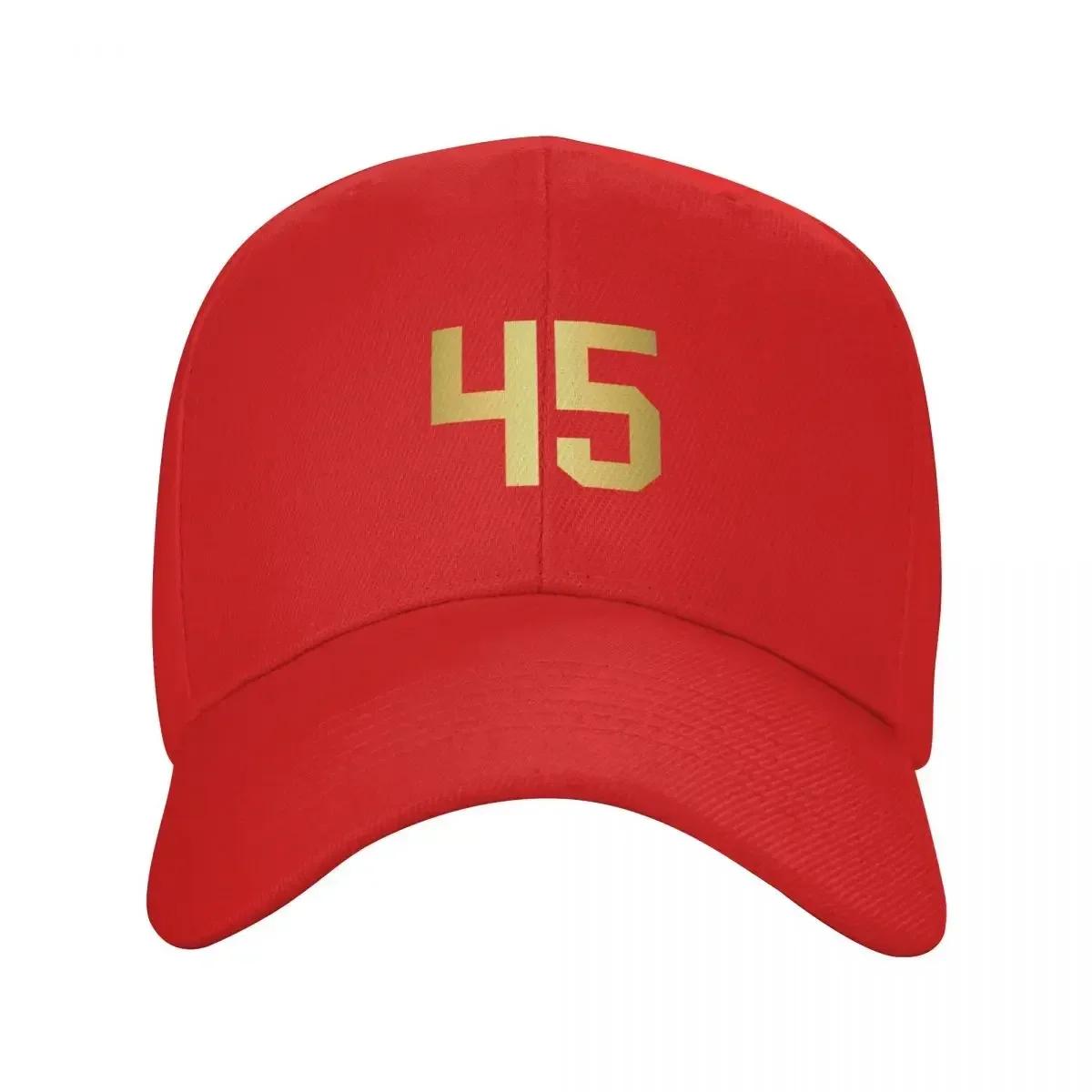 Golden Number 45  Sports Numbers Baseball Cap Vintage beach hat Baseball Unisex Womens