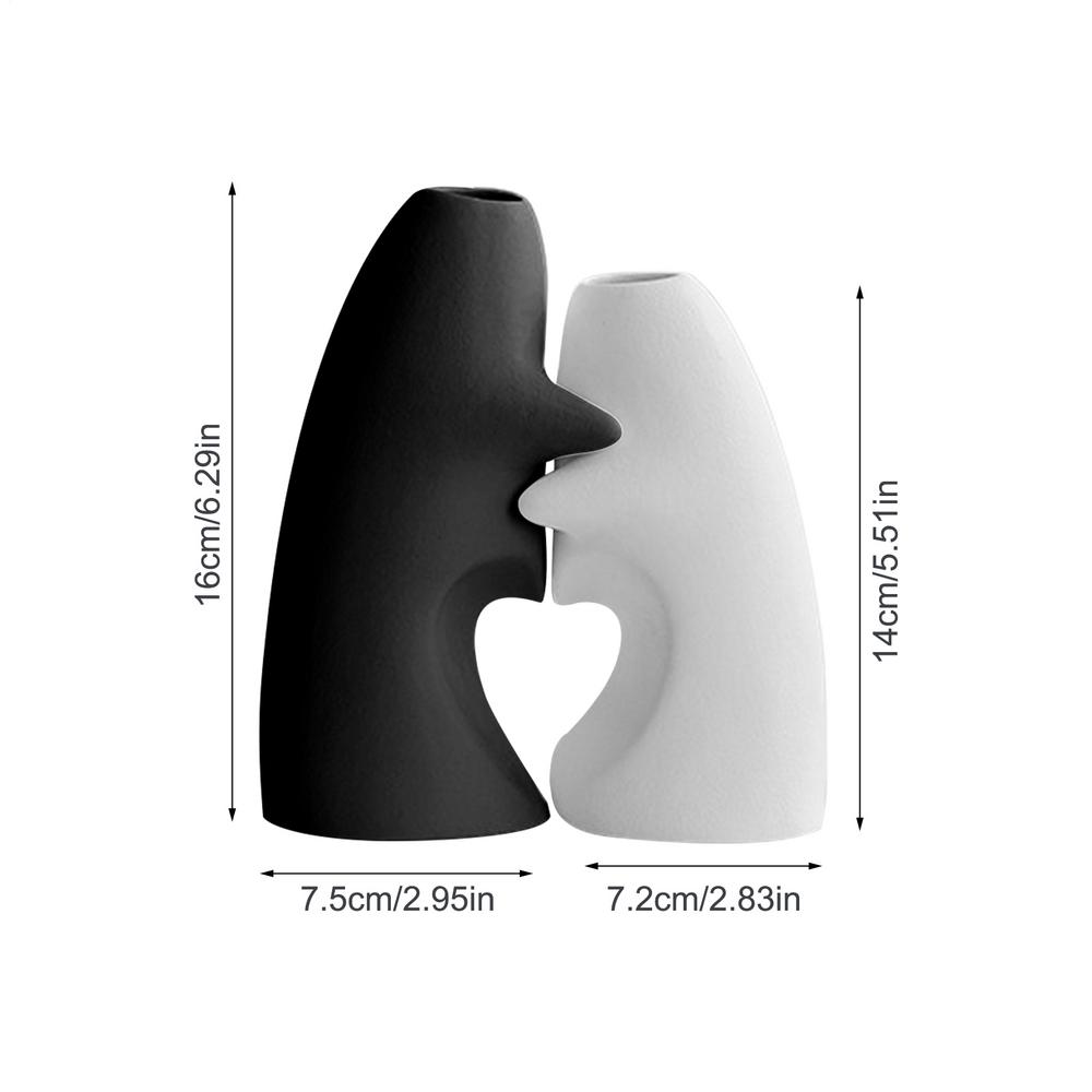 A pair of hug vases for bouquets 2 Pieces Bouquet Holders Ceramic Hugging Flower Vases light luxury high end ornaments