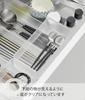 Yamazaki Tower Clear Bottom Stackable Drawer Organizer Set of 2 W8 x D16 x H3.7cm White Cutlery Storage Desk Tray 3642