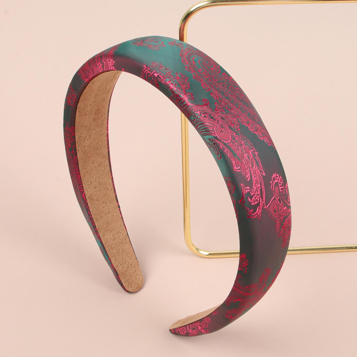 

Модные женские повязки на голову с мягкой подкладкой из губки, широкие повязки на голову с принтом, повязка на голову в китайском стиле, украшения для волос, аксессуары для женщин и девушек