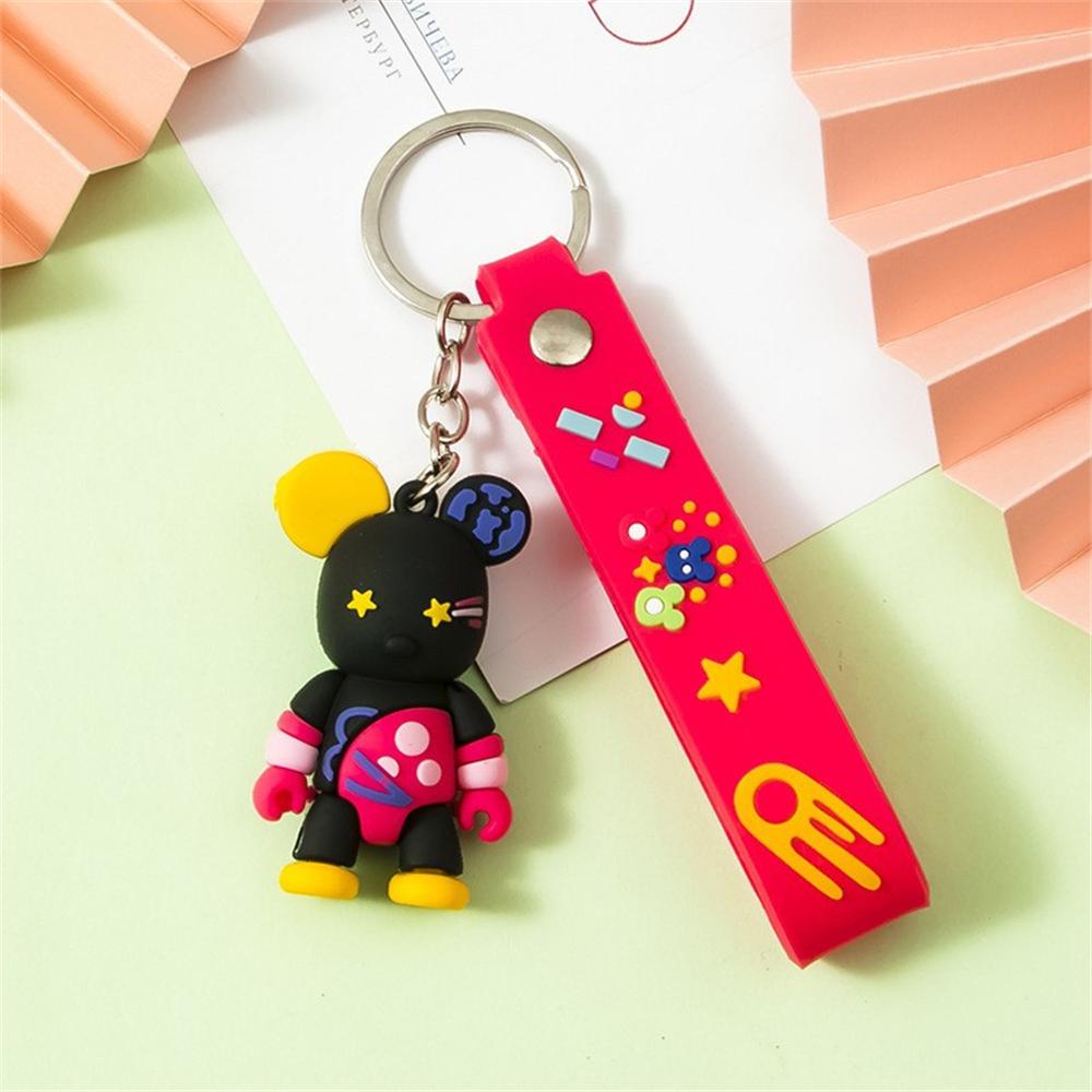 

1pcs Colorful Key Chains Creative Cartoon Bear Keychains Bag Car Pendant Student Gift Jewelry Clothing Accessories чорний