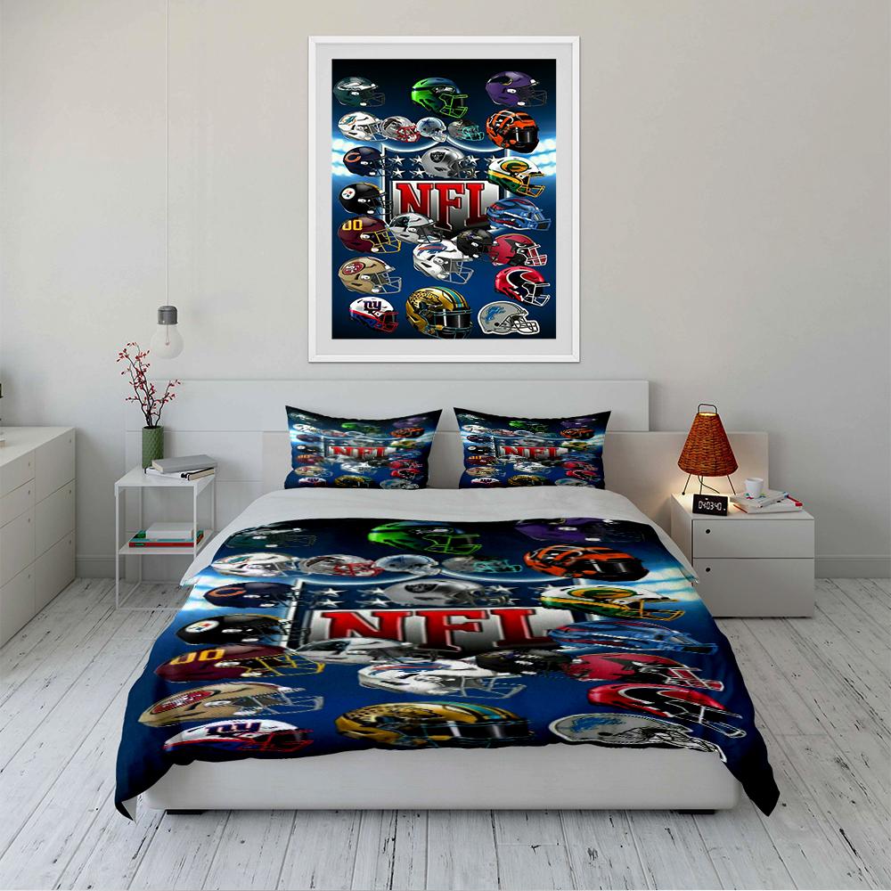 NFL Team Helmets Design Bedding Set (1 duvet cover, 2 pillowcases, duvet not included) sofas