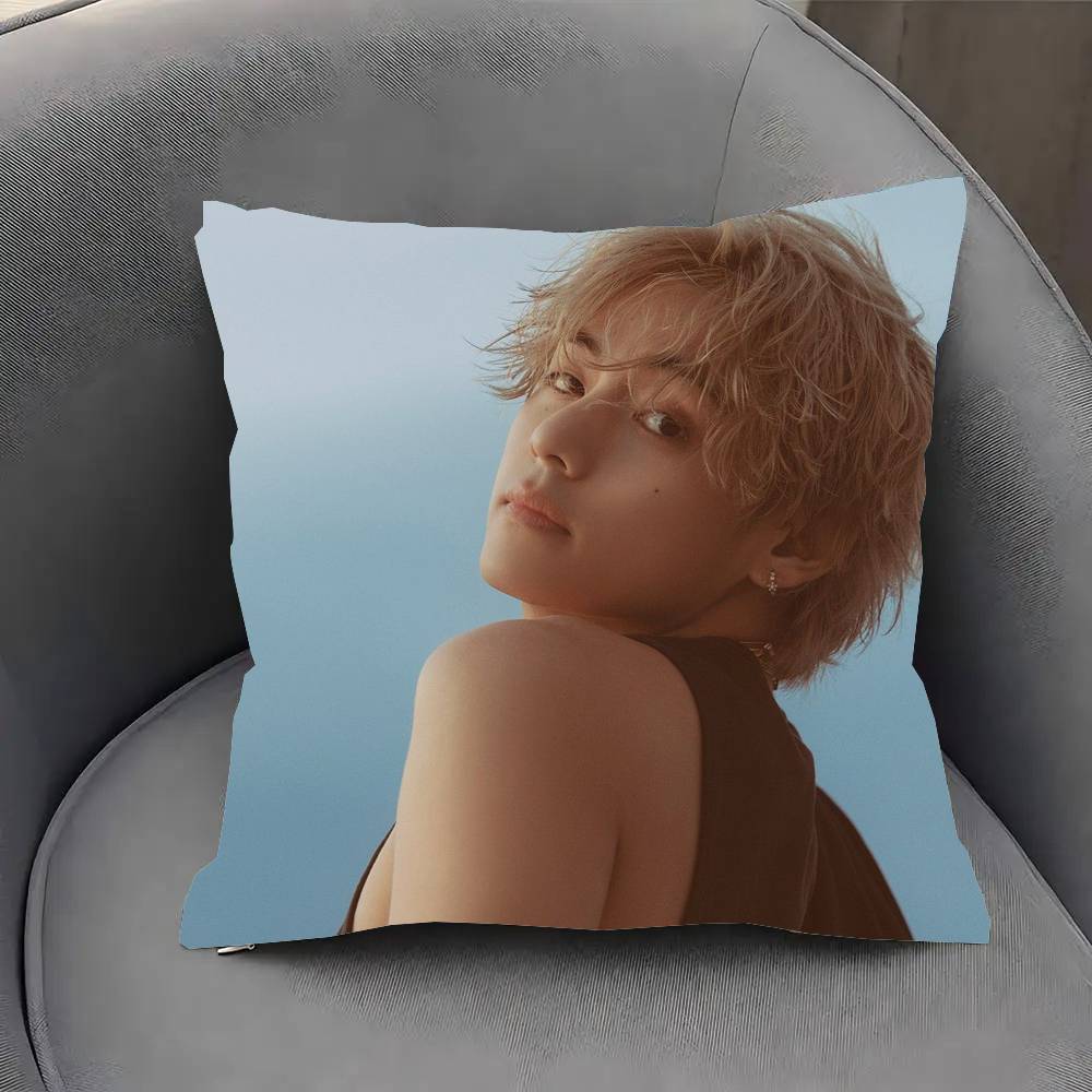 Kpop Singer K-kun T-tae H-hyung Pillow Case Sofa Cushion Cover Room Home Decoration 12x12Inch