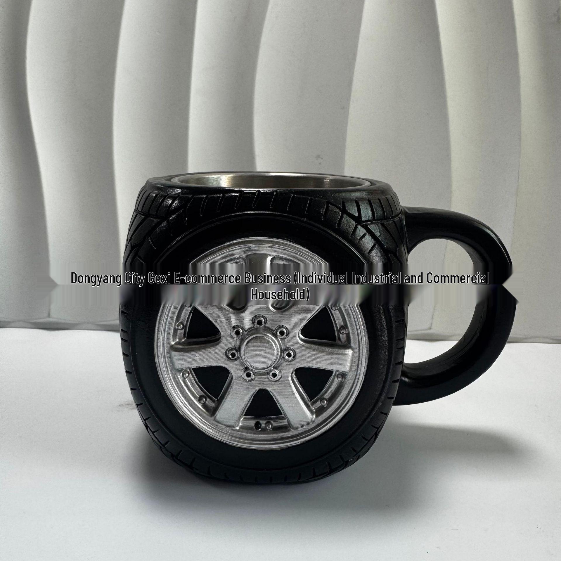 

Creative 3D Resin Tire Mug - Stainless Steel Water Cup & Gift 300ml