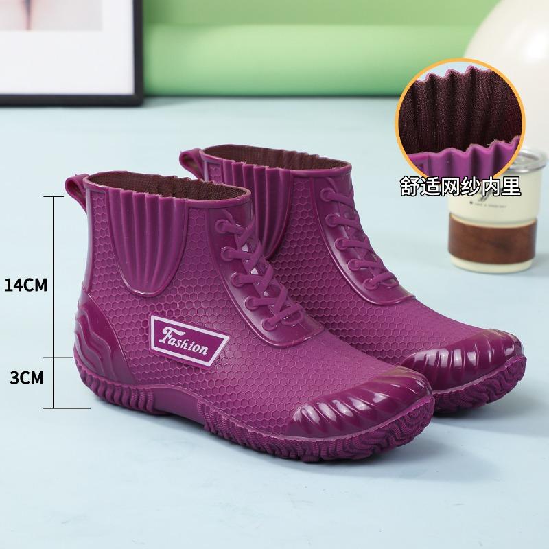 

Student rain shoes female adult fashion water shoes car wash work shoes velvet medium tube non-slip rain boots big children s rain shoes 41