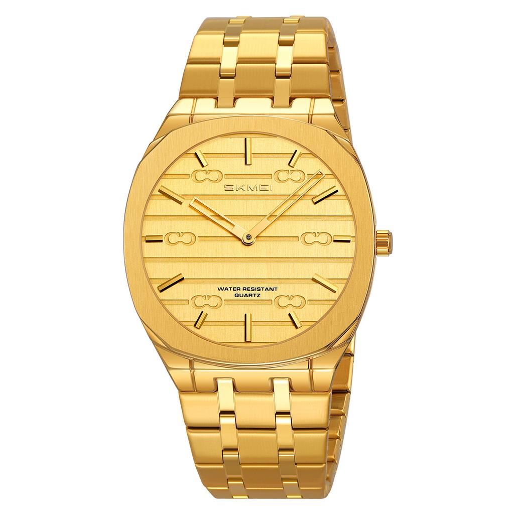 Men's business watch retro waterproof steel belt quartz watch trendy casual watch