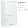 White Dresser Dresser, Bedroom & Chests of Drawers, Tall with Shelf Vertical Standing Chest 6 Wood Large for Closet,