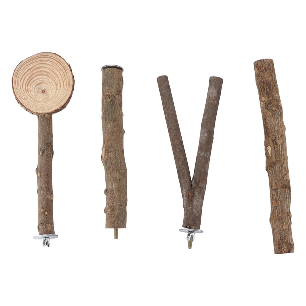 Bird Stand Stick Set Safe Stable Wooden Parrot Stand Stick Platform Set for Birds