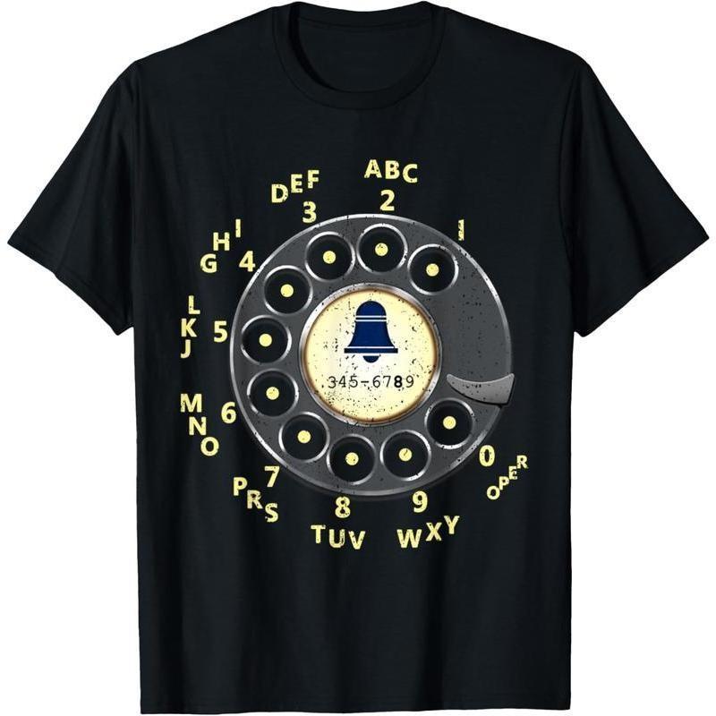 Vintage Rotary Phone Retro 80s 90s Nostalgic Graphic Tee Graphic Unisex Shirt S разноцветный