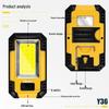 Rechargeable COB Magnetic Work Light - Multi-functional, High-Brightness Lamp for Car Repair and Camping.