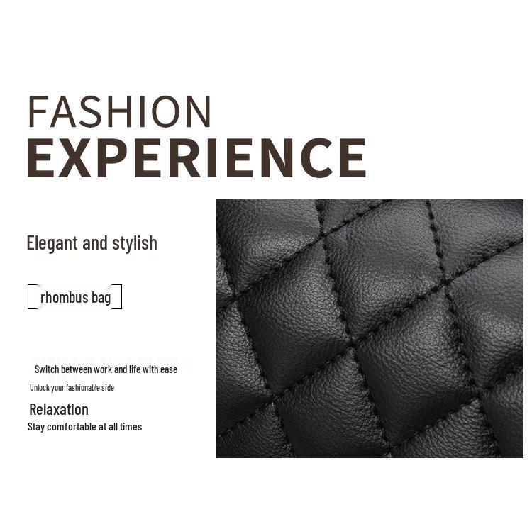 2025 Hochwertige Damen-Crossbody-Tasche aus echtem Leder - Schultertasche mit Kette und Rautenmuster