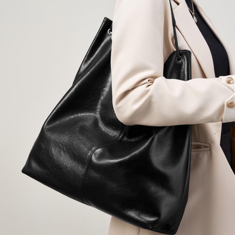 Large-capacity Textured Armpit Big Bag, New Cowhide Tote Bag, Shoulder Commuter Women's Bag