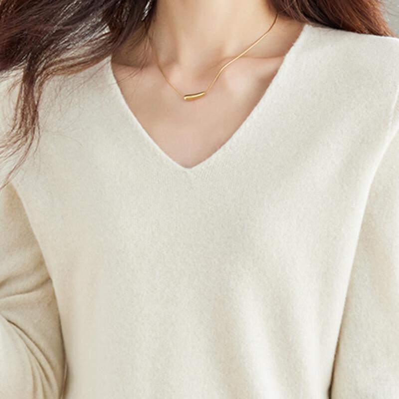 Srcr Women's V-Neck Cropped Wool Blend Sweater