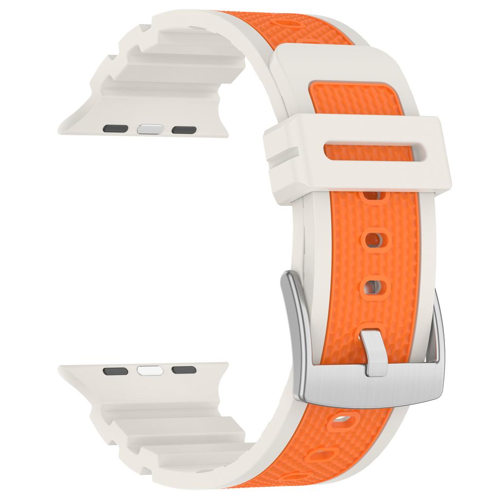 Silicone Band for Apple Watch Series 10 9 8 7 SE 6 5 4 3 2 1 42mm 41mm 40mm 38mm Dual Color Watch Strap