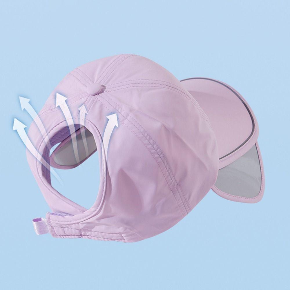 Quick Dry Sunscreen Baseball Hat Wide Brim Sun Visor Hat Retractable Sun Hat  Golf Tennis