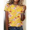 Modisches Damen Rundhals Kurzarm 3D Lässiges Farbprint Lässiges Kurzarm Rundhals T-Shirt