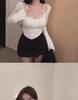 Sexy Lace Slim Fit Two-Piece Style Long-Sleeve T-Shirt: This Year's Trendy Must-Have