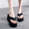 Women's Summer Platform Wedge Sandals - Non-Slip Beach Flip-Flops with Thick Sole