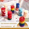 Korean-Style Rainbow Honeycomb Pattern Soy Wax Pillar Candle