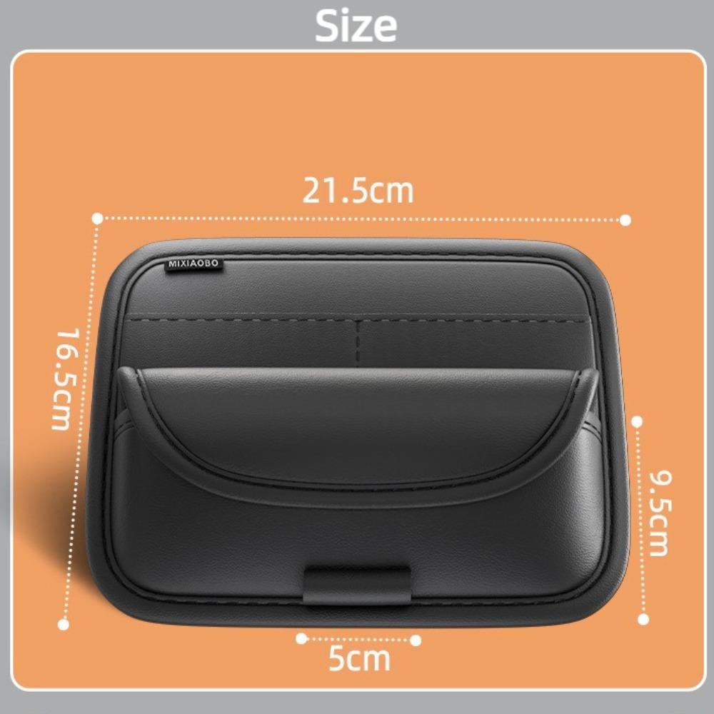 Multi-Pocket Car Sun Visor Glasses Case Pu Leather Sunglasses Storage Bag New Card Holder  Car