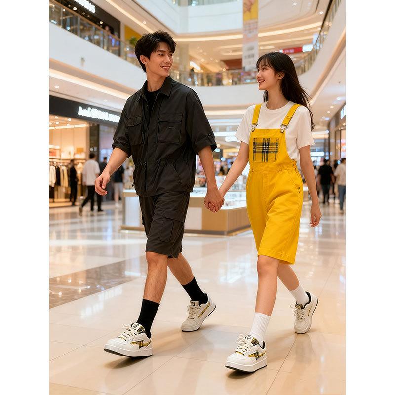 Men's and women's bread shoes spring and autumn new Hong Kong style versatile student sports leisure mandarin duck board shoes