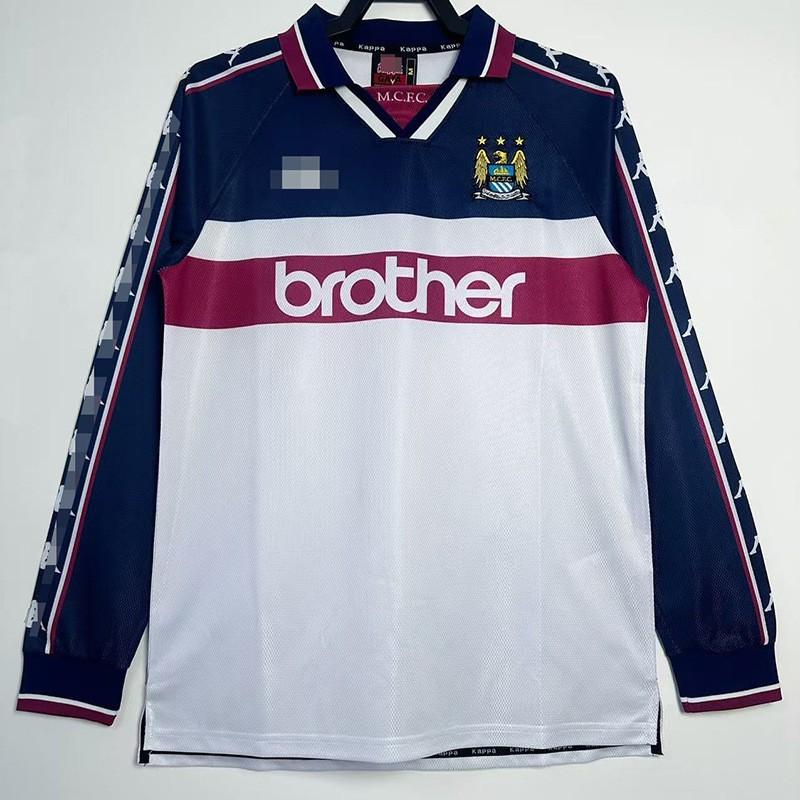 97-98 Manchester City retro drakt Nr. 17 Sun Jihai 16 Aguero 15 Harland 07-08 lang kortermet fotballtrøye