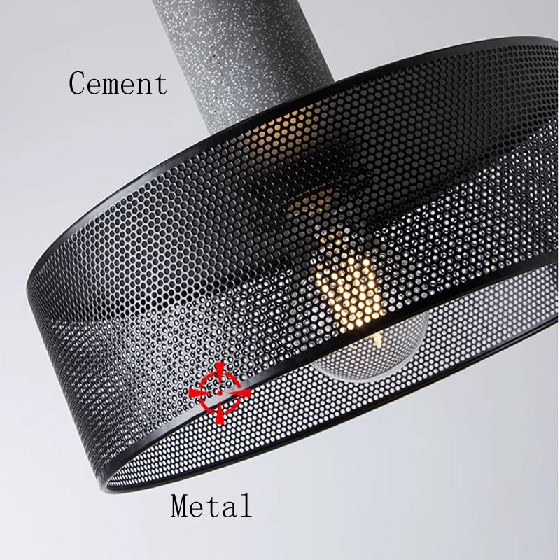 Vintage restaurant pendant light corridor cement column forged iron lampshade LED E27 coffee shop home decoration pendant light