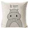 Super Cute Cartoon Linen Pillow Case Digital Printed Cushion Sofa Bed Pillow Simple