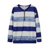 V-neck College Style Striped Pullover Hoodie