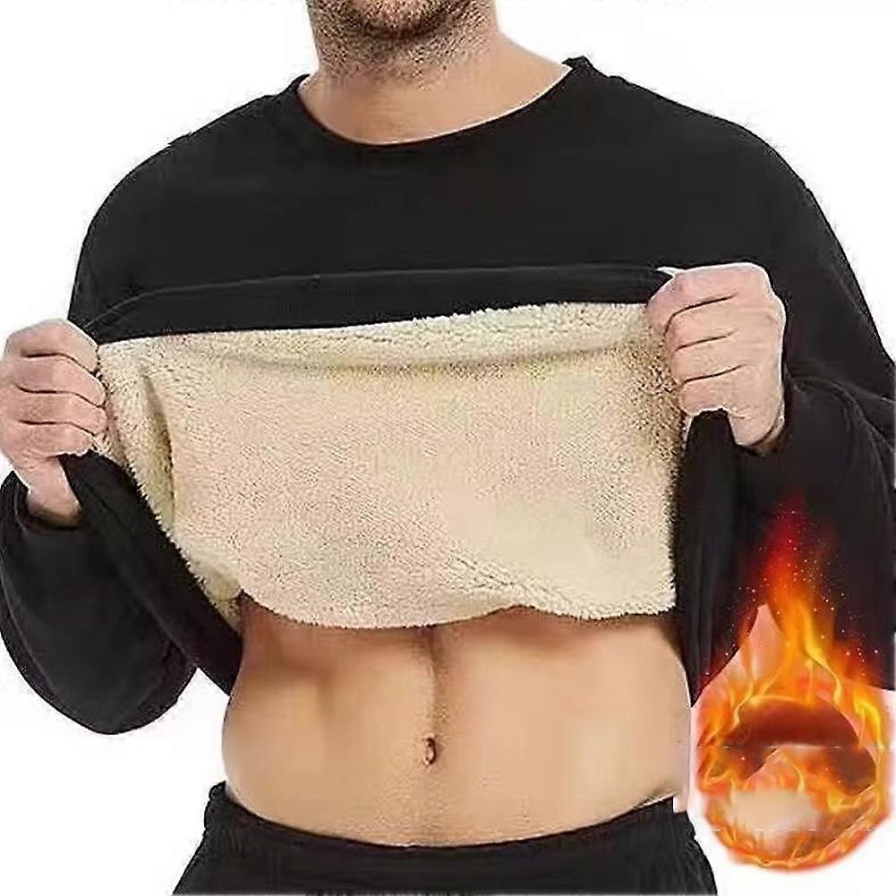 Mens Sweater Pullover Jumper Long Sleeve Crew Neck Warm Lamb Fleece Thickening