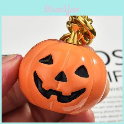 Halloween Ghost Pumpkin Resin Keychain With Luminous Design For Bag Decor