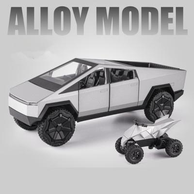 1/24 Tesla Cyber ​​Toy truck Pickup Alloy Car Model Diecasts Μεταλλικά παιχνίδια Off-road Vehicles Προσομοίωση μοντέλου αυτοκινήτου Ήχος και ελαφριά δώρα για παιδιά