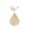 Metal Fruit Figurine Artificial Crystal Pear Ornament Gold Crystal Pear Ornament  Living Room