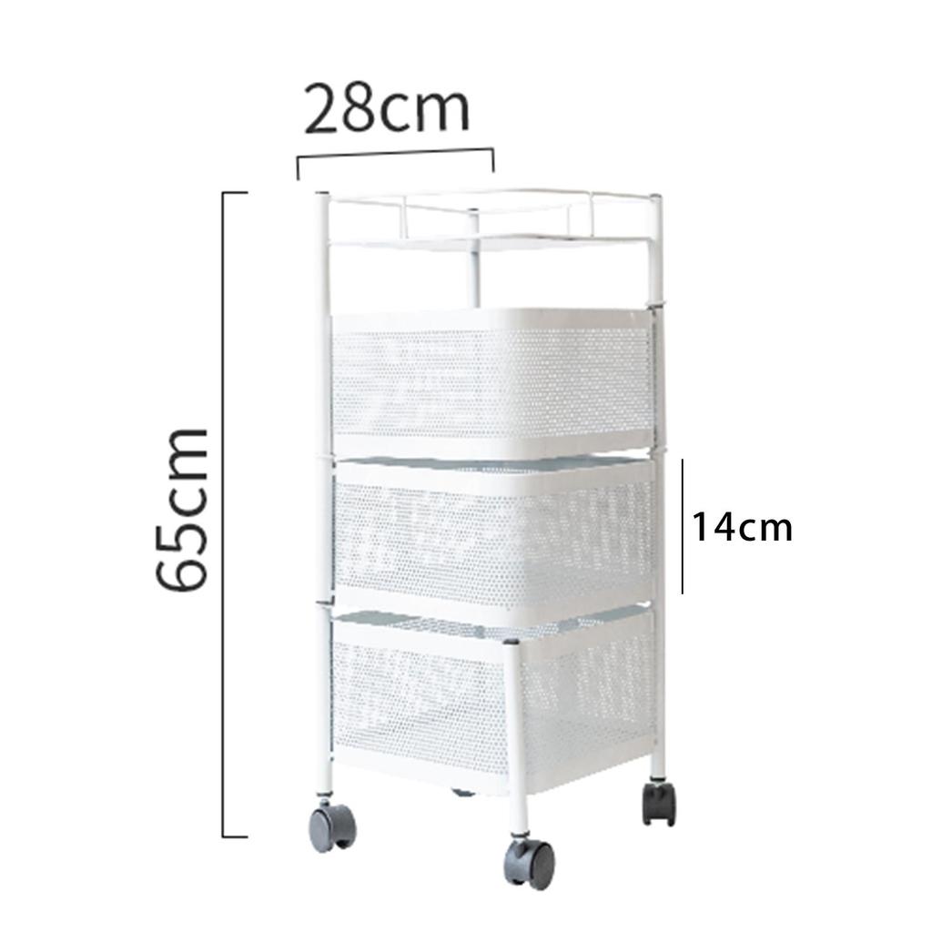 Heavy Duty Kitchen Shelf with Wheels, Shelves Cart ,Storage Trolley, for Household Bathroom
