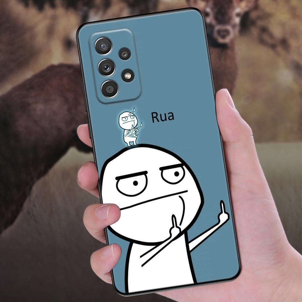 Funny Man Middle Finger Phone Cover Galaxy A53 5G Case For Samsung A54 A52 A52S A51 A71 A73 A72 A41 A42 A91 A32 A33 Black Cases