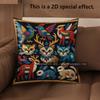 2D Boho Folk Animal Embroidery Style Throw Pillow Covers Pattern Cushion Cover Suitable For Sofa Bedroom Car Pillow Cover