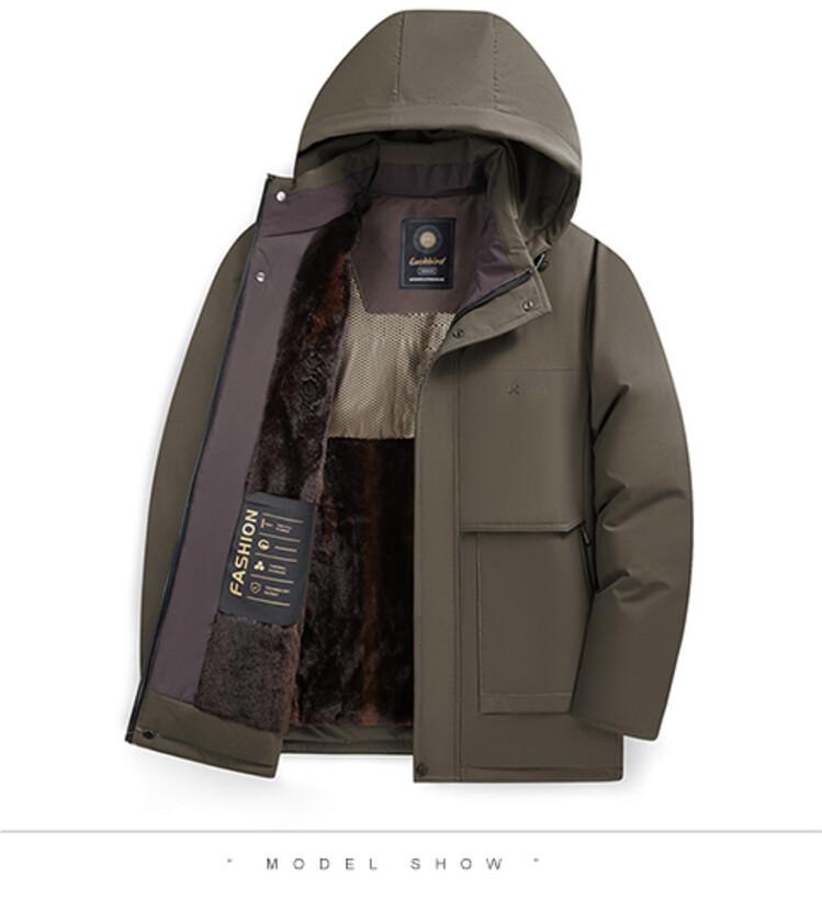 Dad's Winter Graphene Heated Cotton Jacket with Detachable Hood - Men's M2853