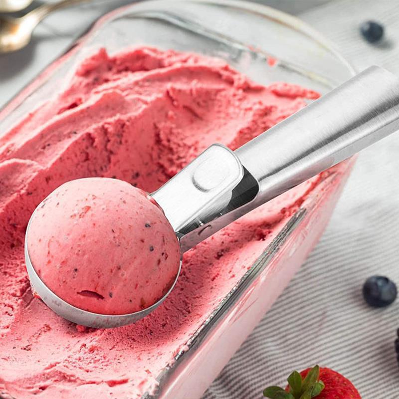 Stainless Steel Ice Cream Spoon Ball Digger Multifunctional Elastic Type Fruit Spoon Watermelon Household Kitchen Tools TMZ