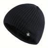 1pc Warm Winter Beanie Hat with Retro Snowflake Fleece Hat Knitted Soft Men's Warm Cap