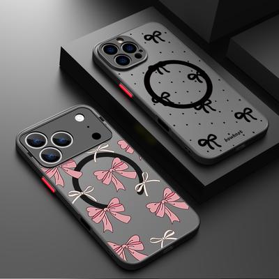 Colorful Bowknots Pattern Case For iPhone 17 Pro Max iPhone 16 Pro Max 15 14 13 12 11 16E Air Hybrid TPU+PC Magnetic For Magsafe Matte Cover