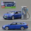 Simulation Diecast 1/35 Skoda Superb EV Car Model Sound and Light Children Boy Metal Toy Vehicle Gift Collection Miniature Voiture