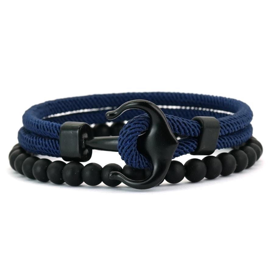 

Noter Fashion 2Pcs Men Bracelet Set Premium Selected 4mm Cord Soft On Skin Colorfast 6 Colors Options Perfect Gift For Him Joias 18.5(7.3inch)