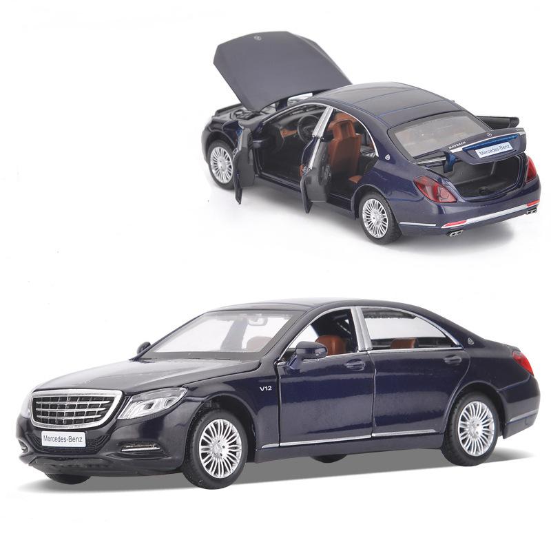 Model auta Benz S600 v měřítku 1/32, stahovací autíčko se zvukem a světlem pro děti Batole Kluci Dívčí Dárková kolekce