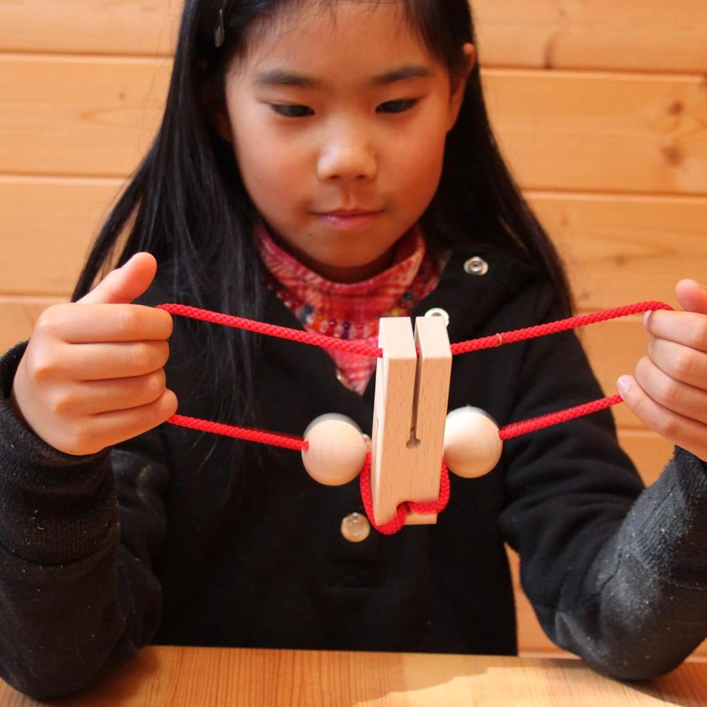 Klingeling Gehirntraining Spielzeug, Holzspielzeug, Holzpuzzle, Preisgekröntes Japanisches Gutes Spielzeug, Lernspielzeug, Schnurziehen, Gehirnjogging, Rangliste, Ag