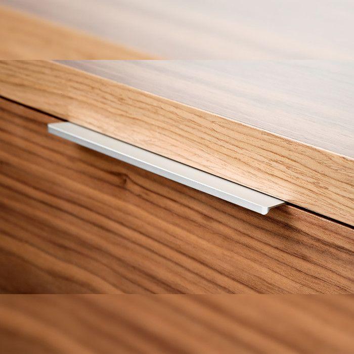 Emuca lot de 10 poignées pour meubles picanya, l198mm, entraxe 128mm, aluminium, anodisé mat