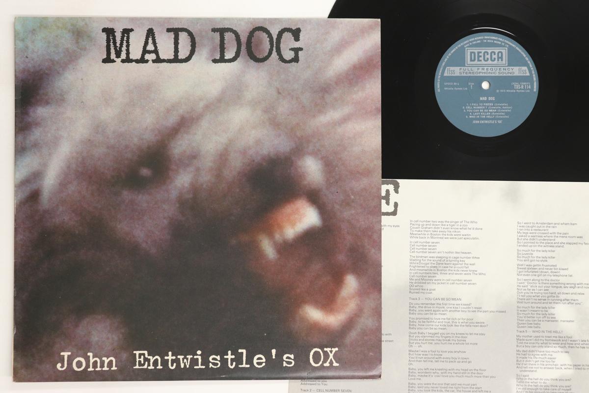 

LP Record JOHN ENTWISTLE S OX - Mad Dog TXSR114 Decca 1975 UK Rock Used