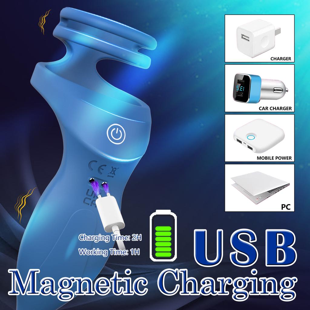 Vibrační kroužek na penis s prostatou Anální zátka Vibrátor Mužské sexuální hračky Dálkové ovládání Varlata Perineum Scrotum Masážní přístroj